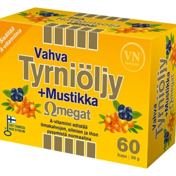 Via Naturale Terveysravinteet Ja -valmisteet^Vahva Tyrniöljy + Mustikka 60 Kpl 58 G