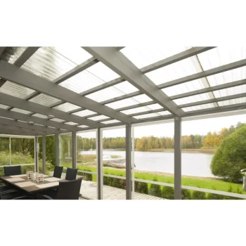 Keraplast Pihan Rakennusmateriaalit-Valokate PC Sun Trapetsilevy 1,0 Mm Opal 1040 X 4500 Mm