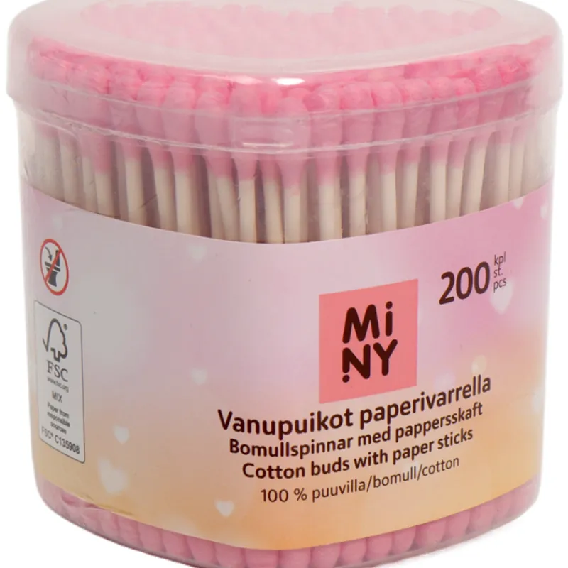 vanupuikot-miny-200-kpl-pinkki-lkfTGOqO-0.webp Miny Hyvinvointi- Ja Terveydenhoitotarvikkeet^Vanupuikot 200 Kpl Pinkki