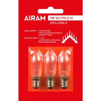 Airam Koristevalot-Varalamppu 3W 34V E10  PIK/3