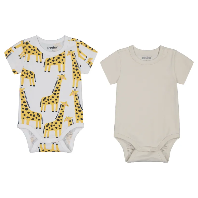 vauvan-bodyt-2-kplpkt-peuhu-mo-BTuUloed-0.webp Peuhu Vauvojen Vaatteet-Vauvan Bodyt 2 Kpl/pkt Moon Set Beige