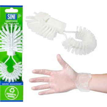 Sini Siivousvälineet^WC-harjan Vaihtopää +käsineet