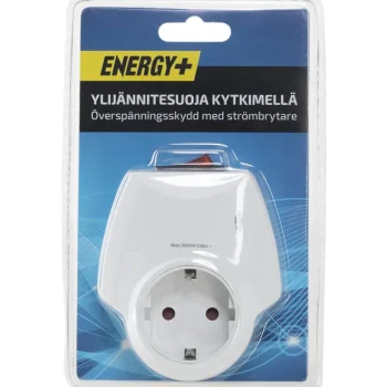 Energy+ Jatkojohdot-Ylijännitesuoja Kytkimellä Pistorasiaan